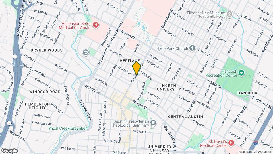 3201 Guadalupe St Map and Location Details