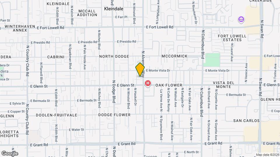 2825 N Alvernon Way Map and Location Details