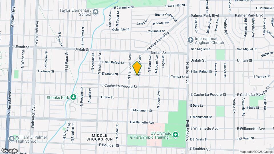 1225 E Yampa St Map and Location Details
