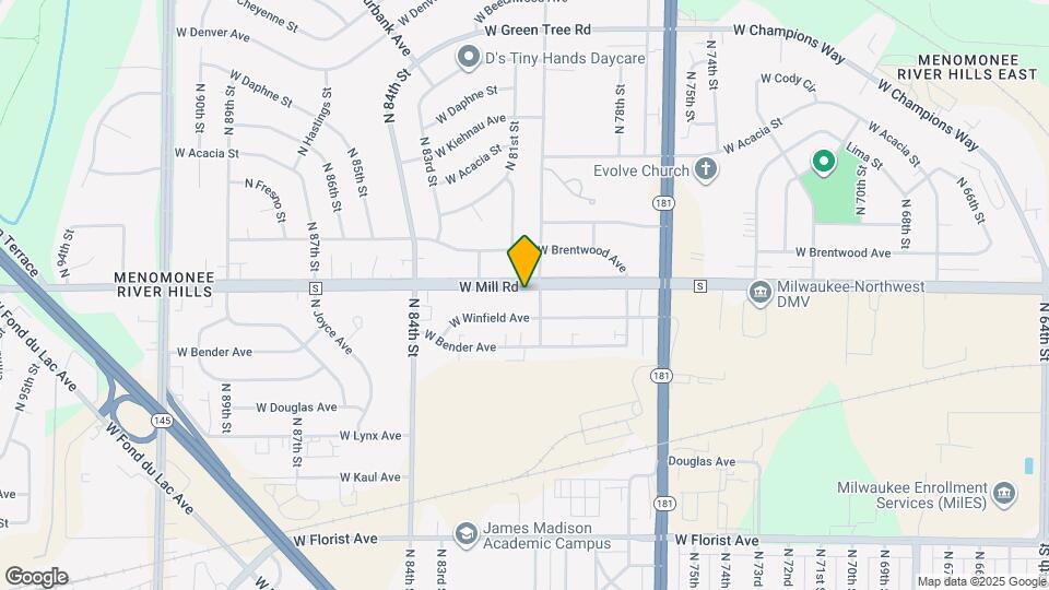 8021 W Mill Rd Map and Location Details