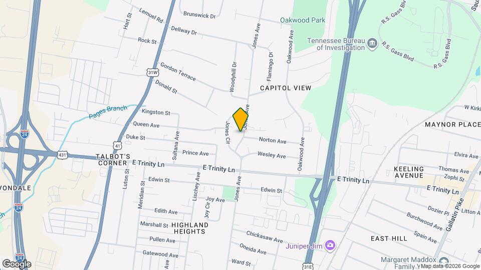 2100 Jones Ave Map and Location Details