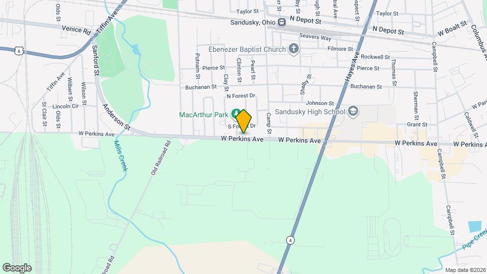 1519 W Perkins Ave Mapa y Detalles de la Ubicación