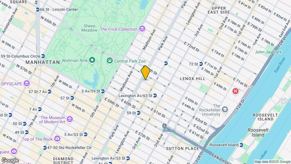 113 E 64th St Mapa y Detalles de la Ubicación
