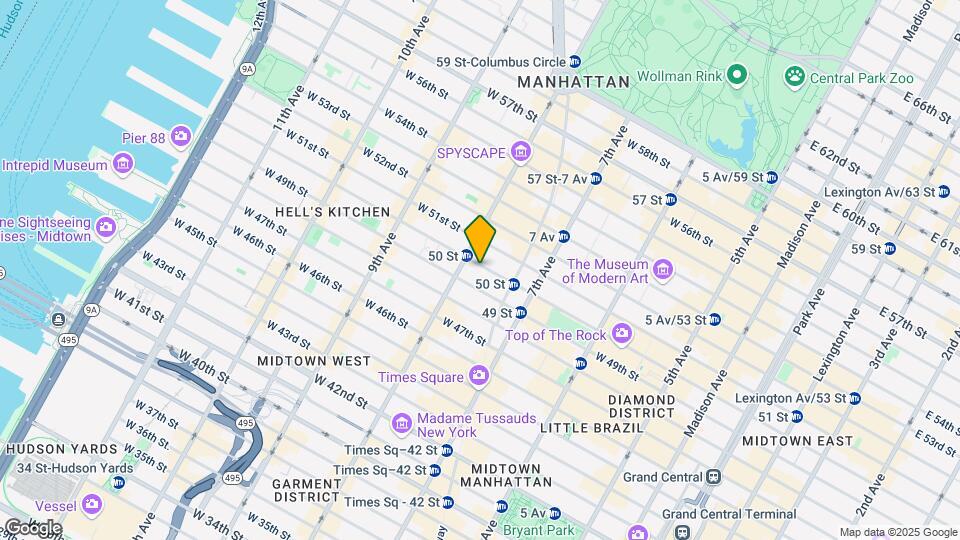 250 W 50th St Map and Location Details