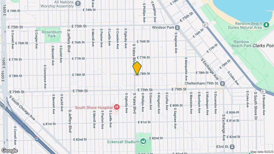 7801-11 S Yates Blvd Mapa y Detalles de la Ubicación