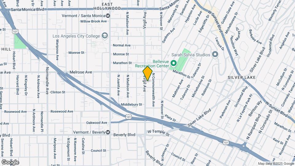 616 N Virgil Ave Map and Location Details