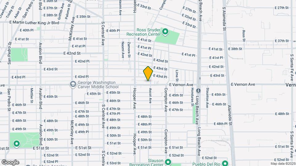 1385 E Vernon Ave Map and Location Details