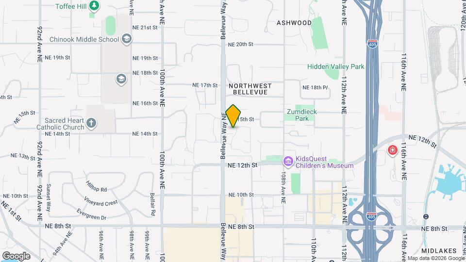 1406 Bellevue Way NE Map and Location Details
