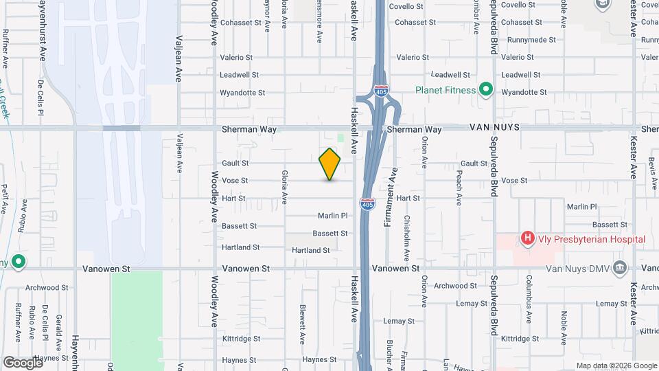 15742 Vose St Map and Location Details