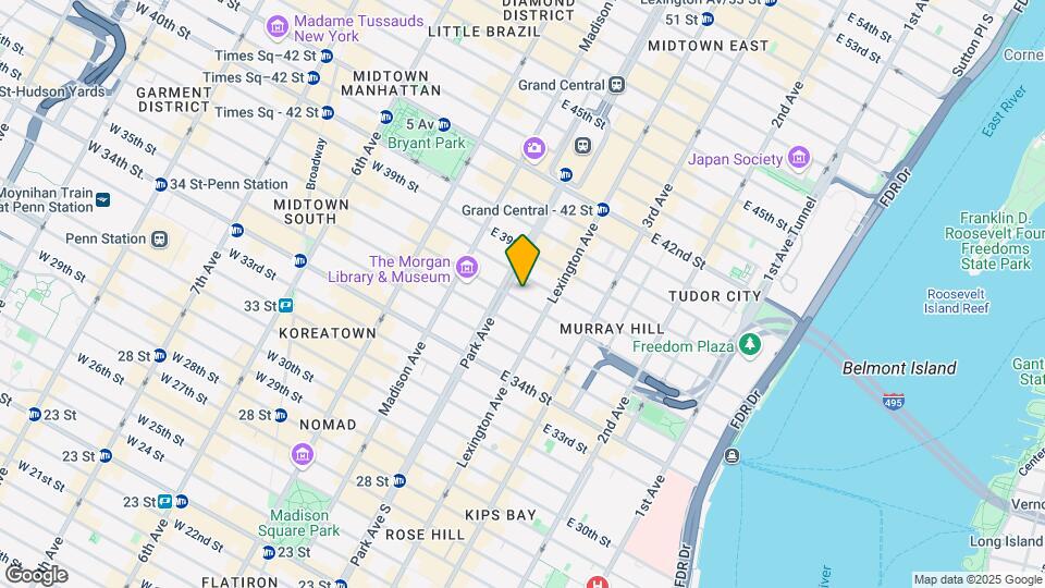 107 E 37th St Mapa y Detalles de la Ubicación