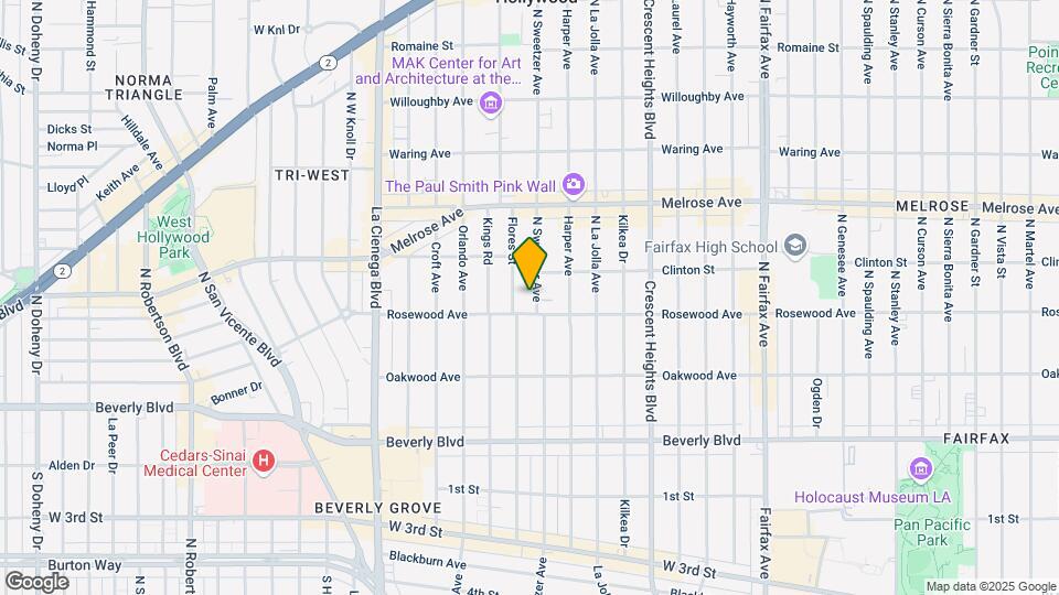 517 N Sweetzer Ave Map and Location Details