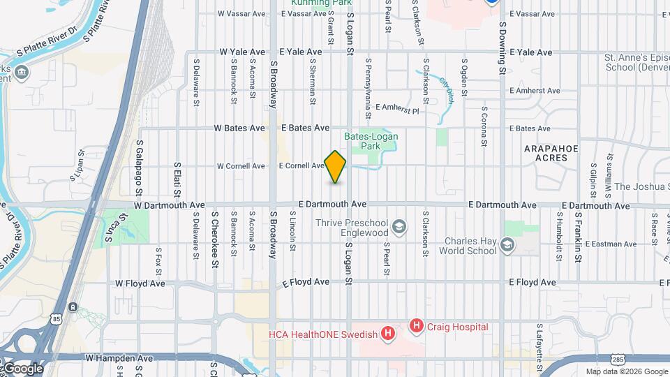 3060 S Grant St Map and Location Details