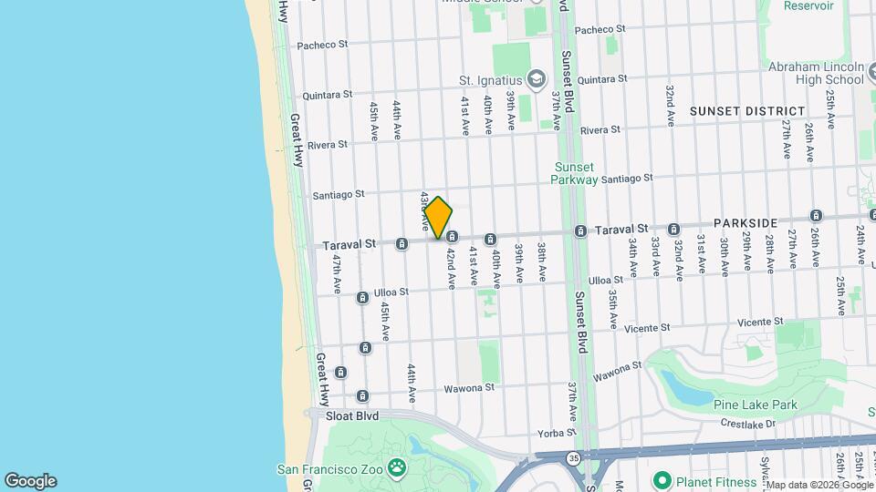 3241 Taraval St, Unit 1 Mapa y Detalles de la Ubicación