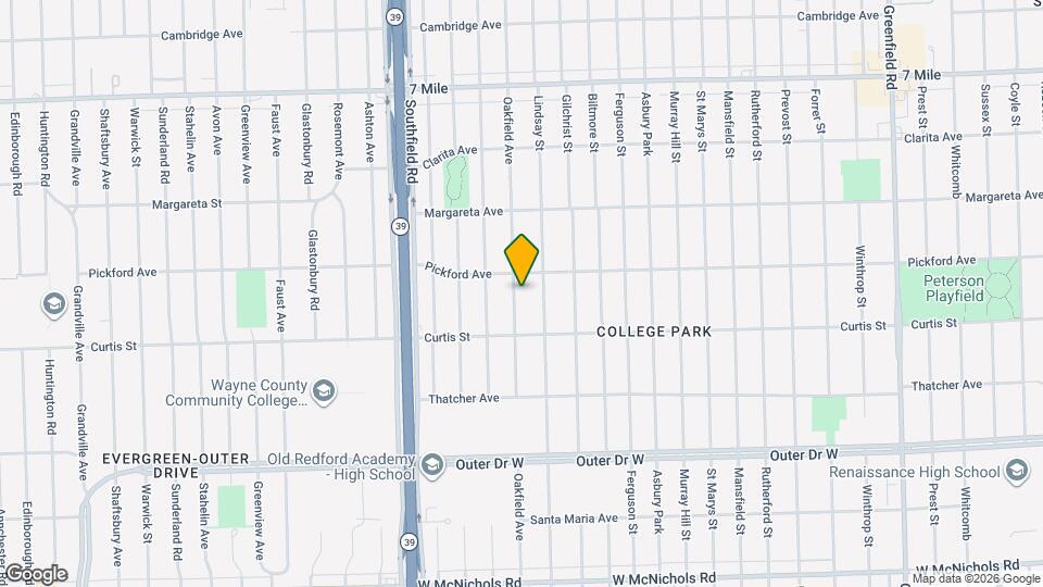 18276 Oakfield Ave Map and Location Details