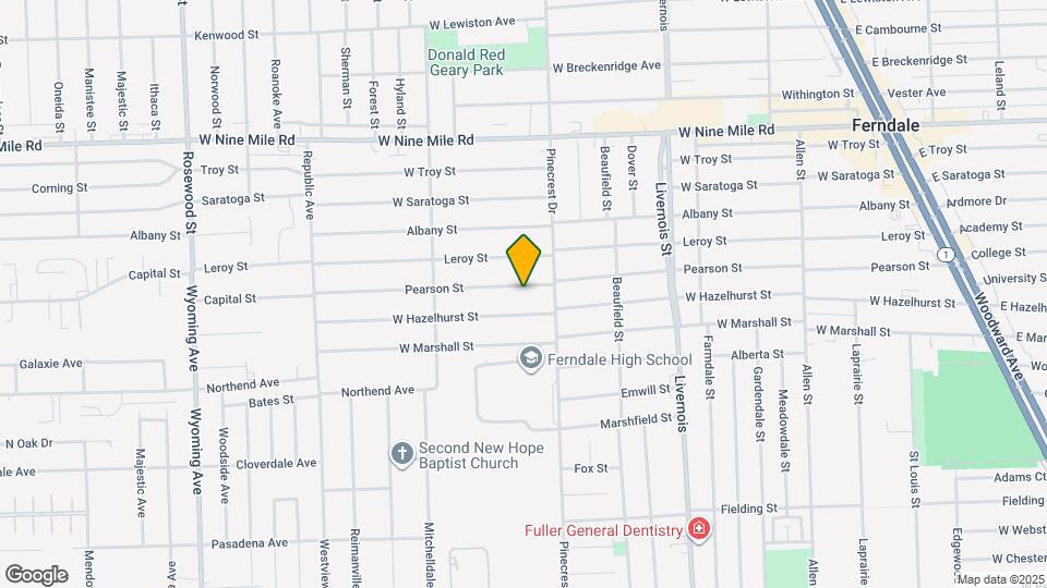 1261 Pearson St Map and Location Details