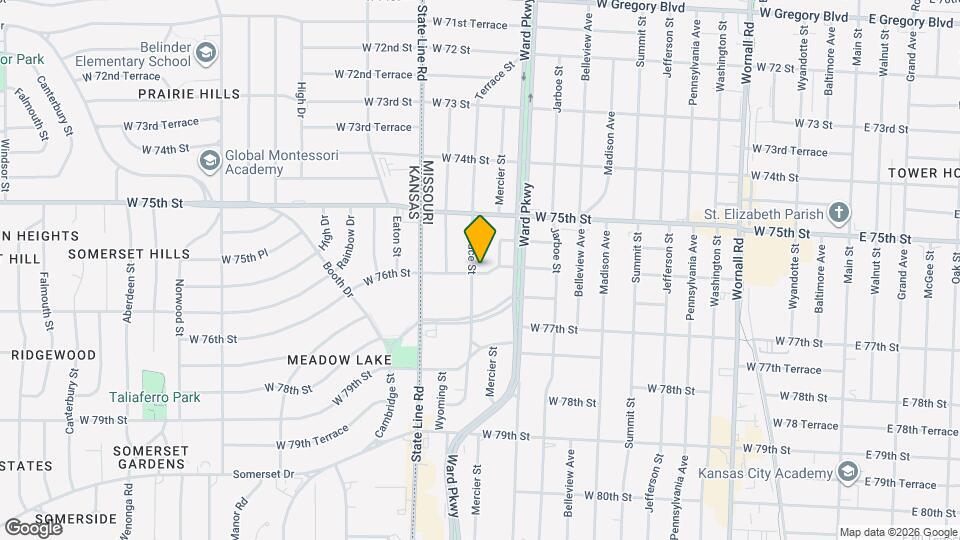 7543 Terrace St Map and Location Details