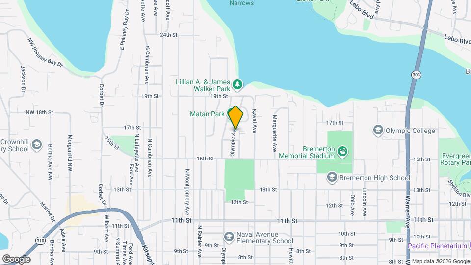 1544 Olympic Ave Mapa y Detalles de la Ubicación