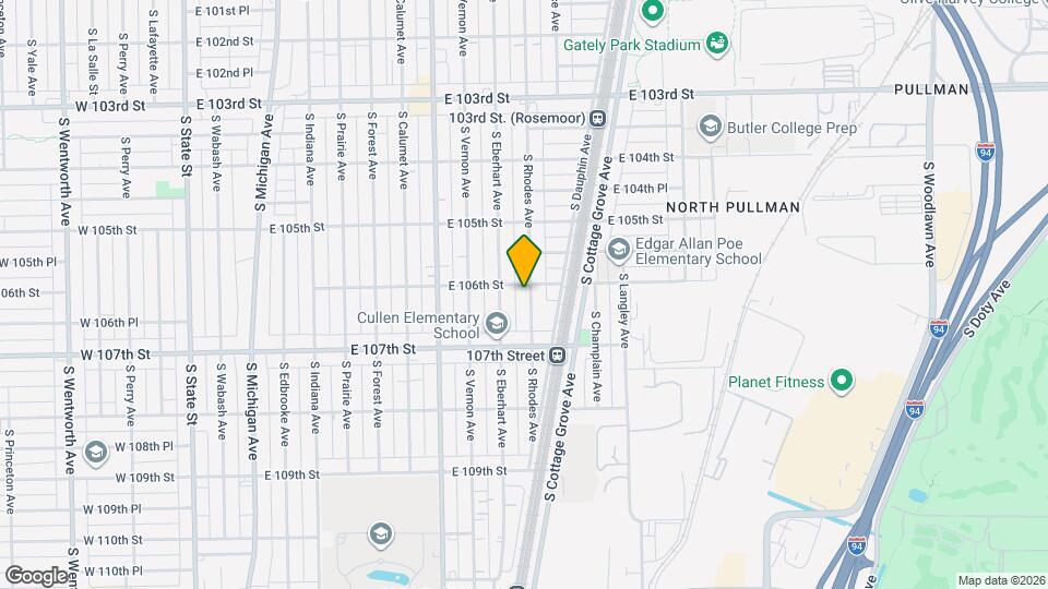 10608 S Rhodes Ave Mapa y Detalles de la Ubicación