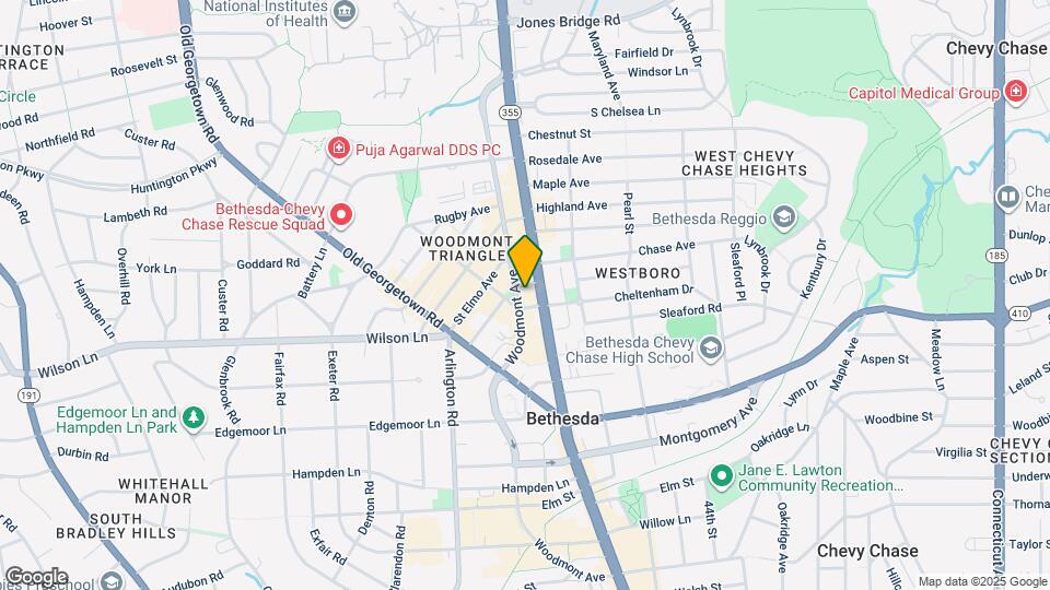 7809 Woodmont Ave Map and Location Details