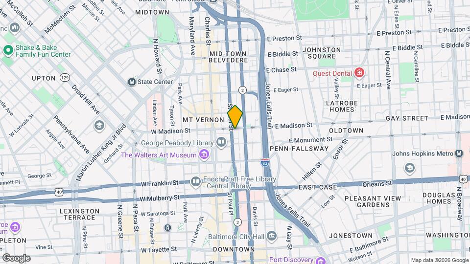 717-721 St Paul St Map and Location Details