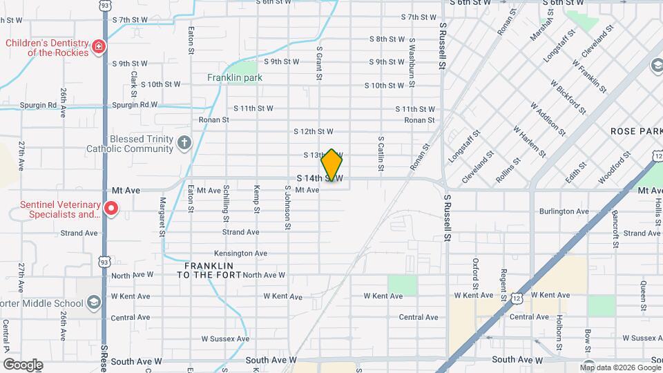 1833 S 14th St W Map and Location Details