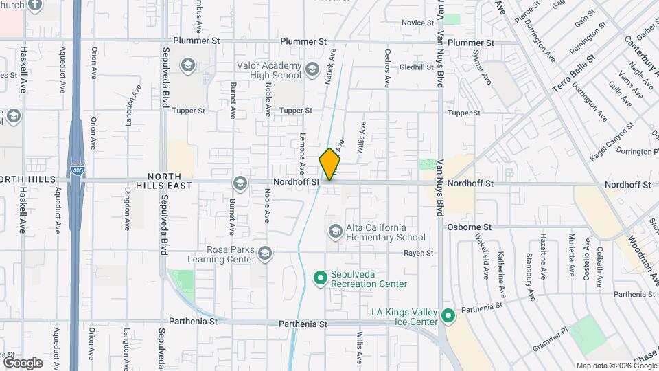 14854 Nordhoff St Map and Location Details
