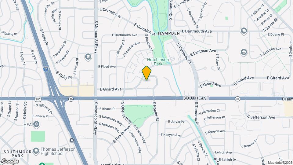 3470 S Poplar St Mapa y Detalles de la Ubicación