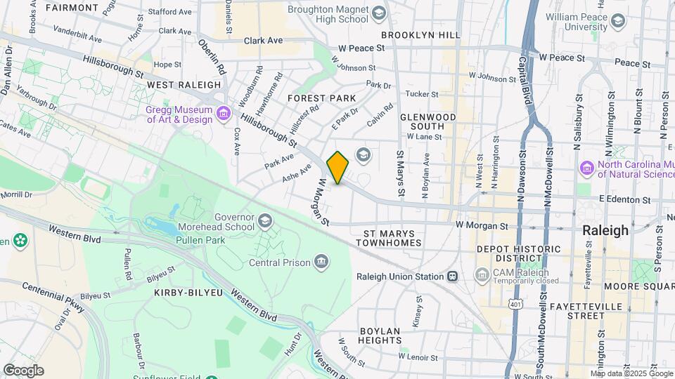 1101 Hillsborough St Map and Location Details