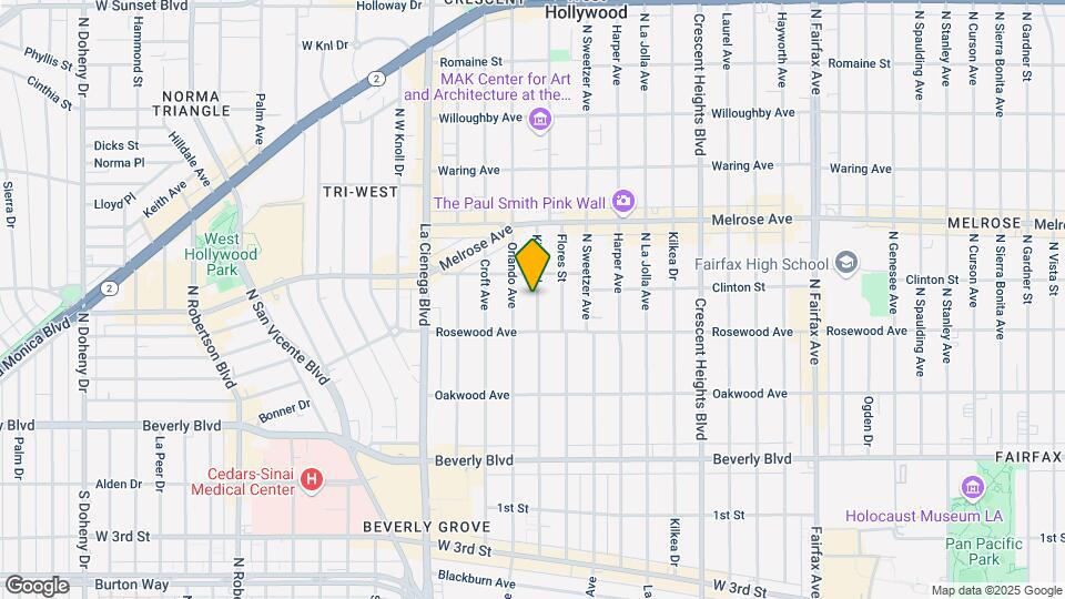 537 N Kings Rd Map and Location Details