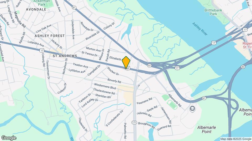 527 Savannah Hwy, Unit B - Upstairs Map and Location Details