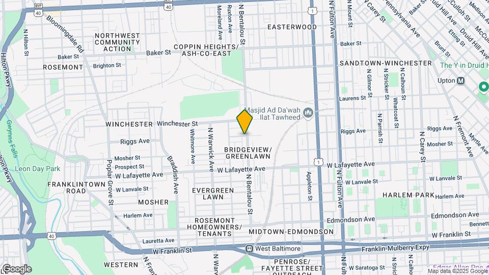 1040 N Bentalou St Map and Location Details
