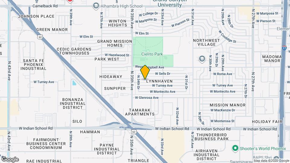 3407 W Roma Ave Map and Location Details