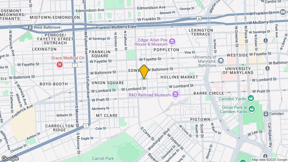 1209 Hollins St Map and Location Details