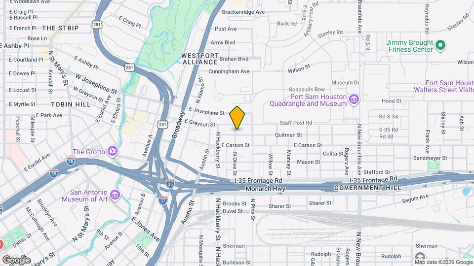 1822 N Olive St Map and Location Details