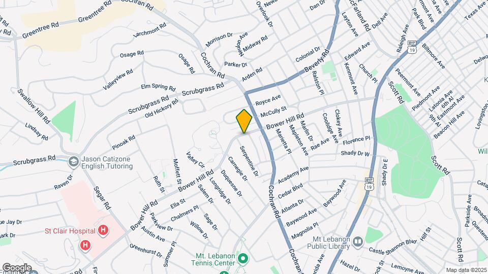 641 Bower Hill Rd Map and Location Details