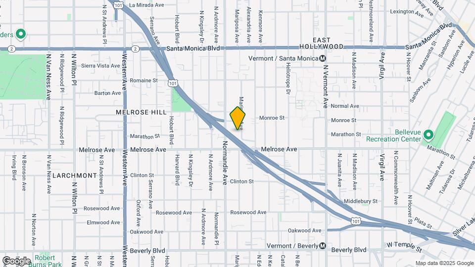 739 Mariposa Ave Map and Location Details