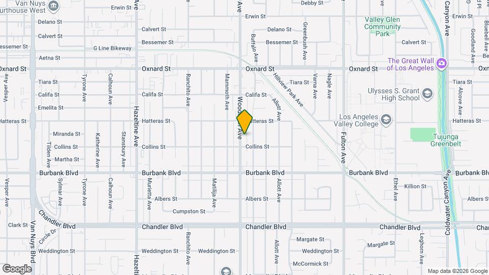 5722 Woodman Ave Map and Location Details