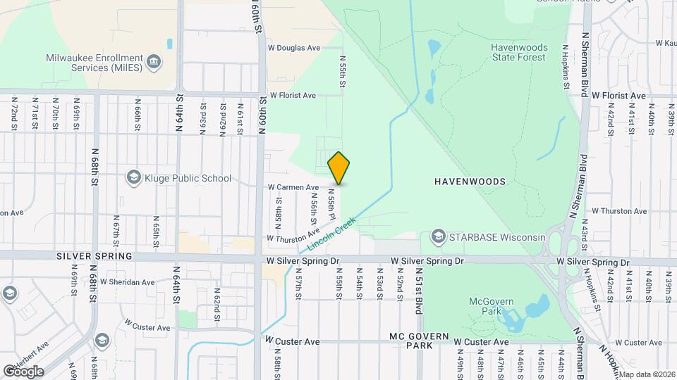 5738 N 55th Pl Map and Location Details