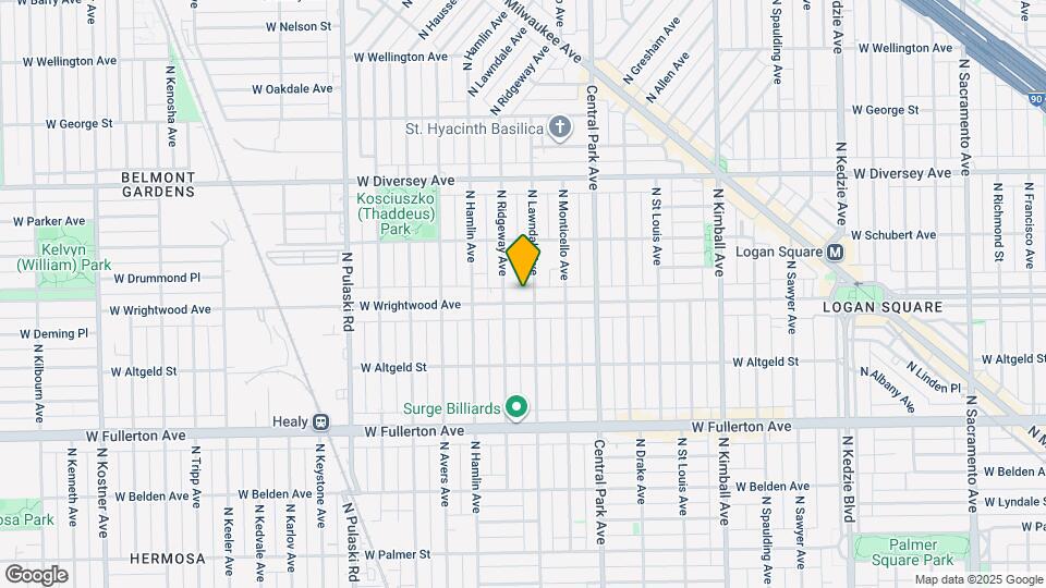 3708 W Wrightwood Ave Map and Location Details