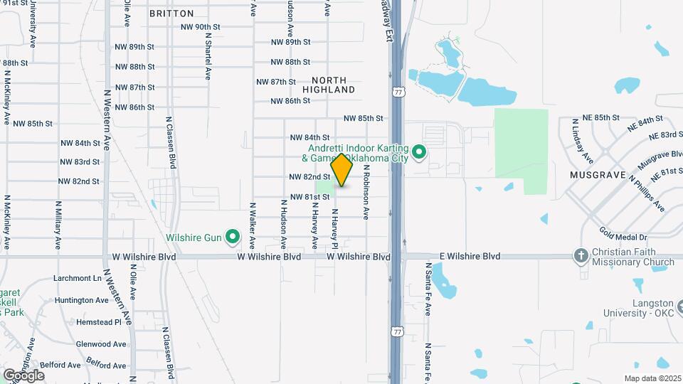 8204 N Harvey Pl Map and Location Details