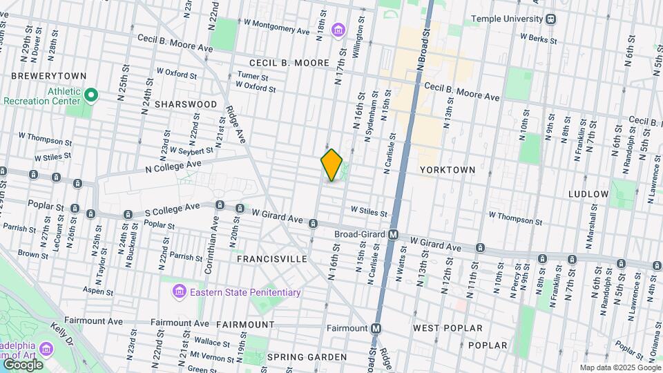 1625 W Thompson St Map and Location Details