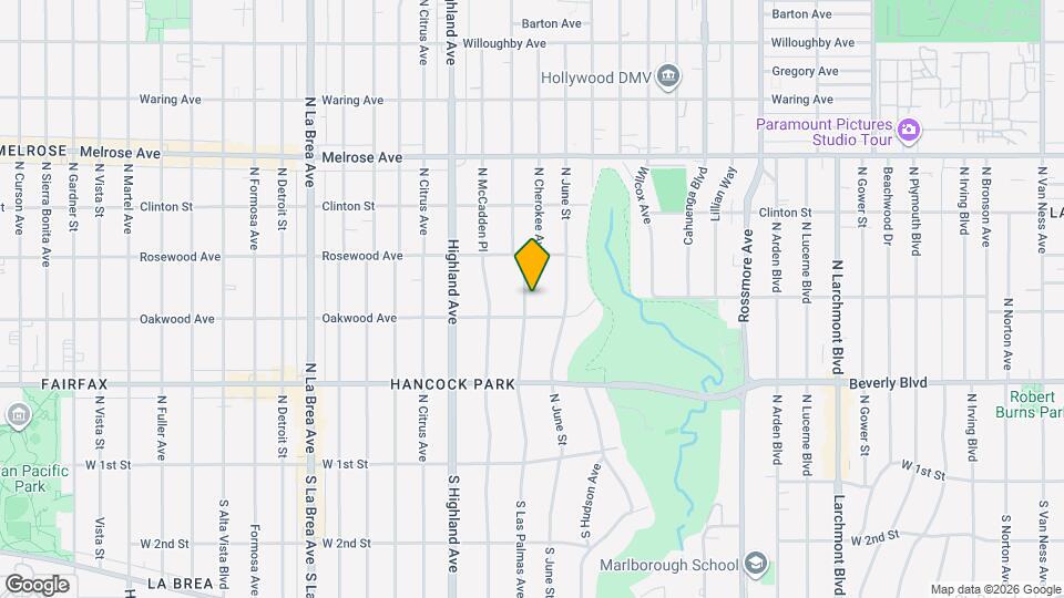 414 N Las Palmas Ave Map and Location Details