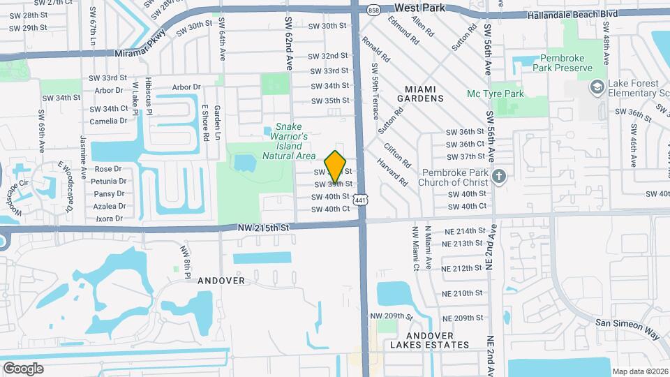 6036 SW 39th St Map and Location Details