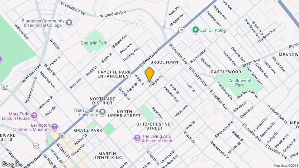 615 N Upper St Map and Location Details
