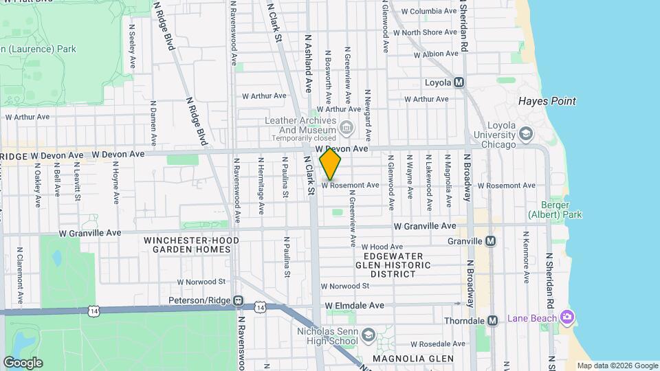 1542 W Rosemont Ave Map and Location Details
