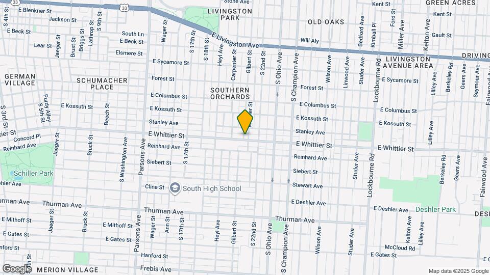 836 E Whittier St Map and Location Details