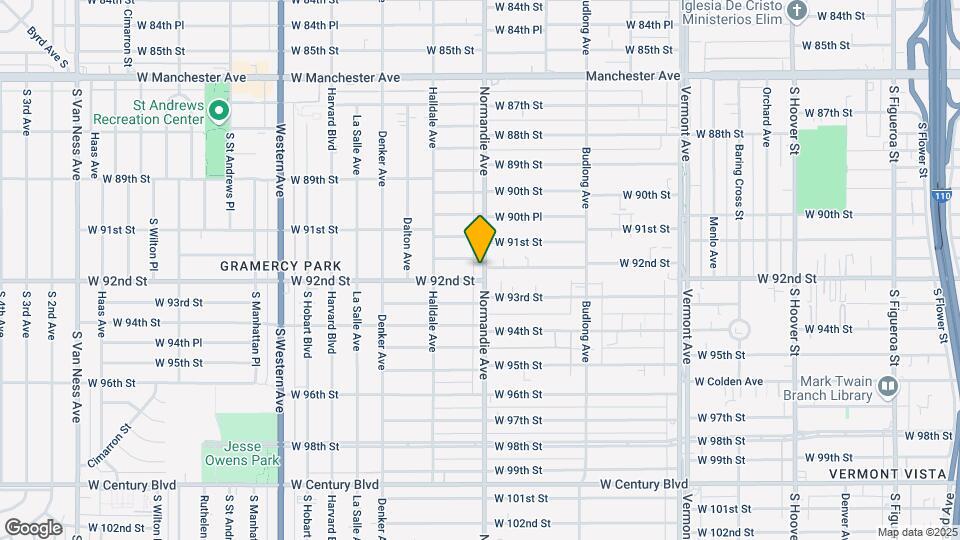 9159-9163 S Normandie Ave Map and Location Details