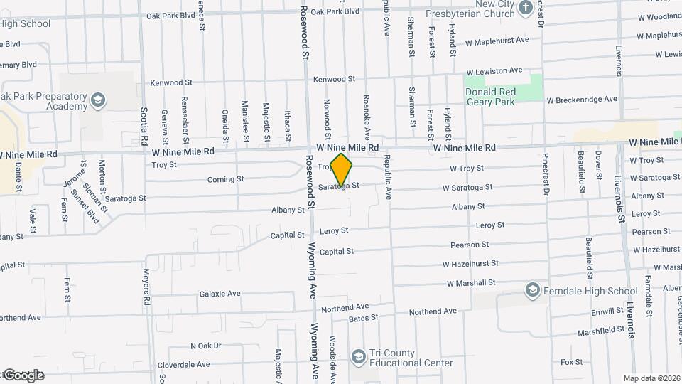 8721 Saratoga St Map and Location Details
