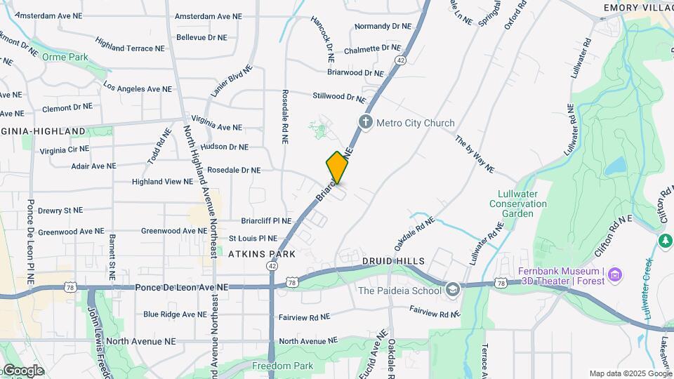 895 Briarcliff Rd NE Mapa y Detalles de la Ubicación