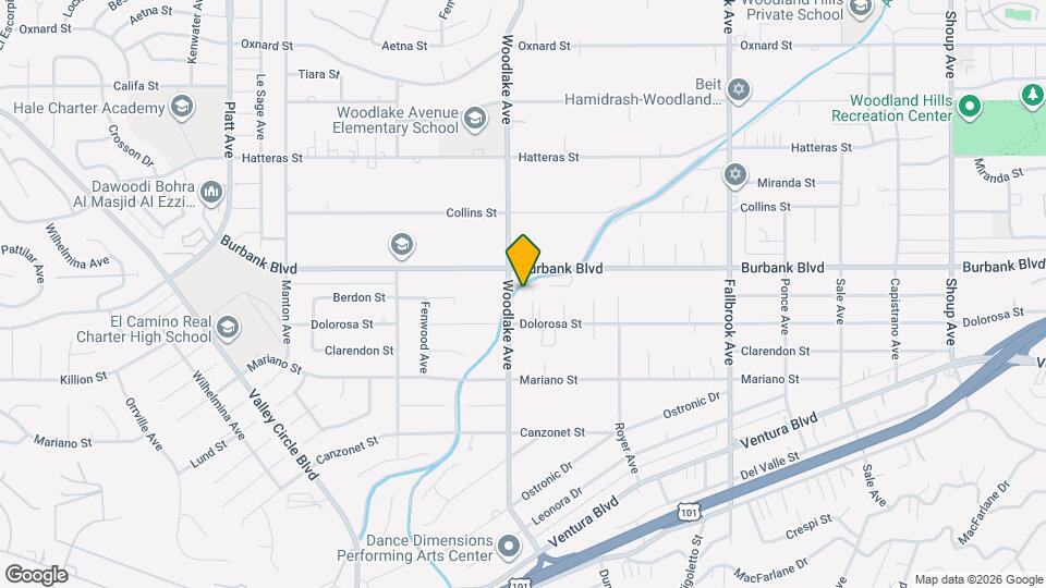 5520 Woodlake Ave Map and Location Details